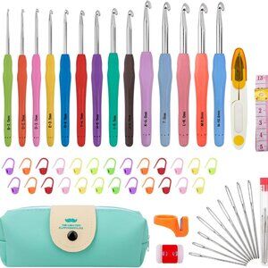 New Crochet Hooks 14 Sizes Crochet Hook Set, 53 Pack Yarn Crochet Kit for Beginn